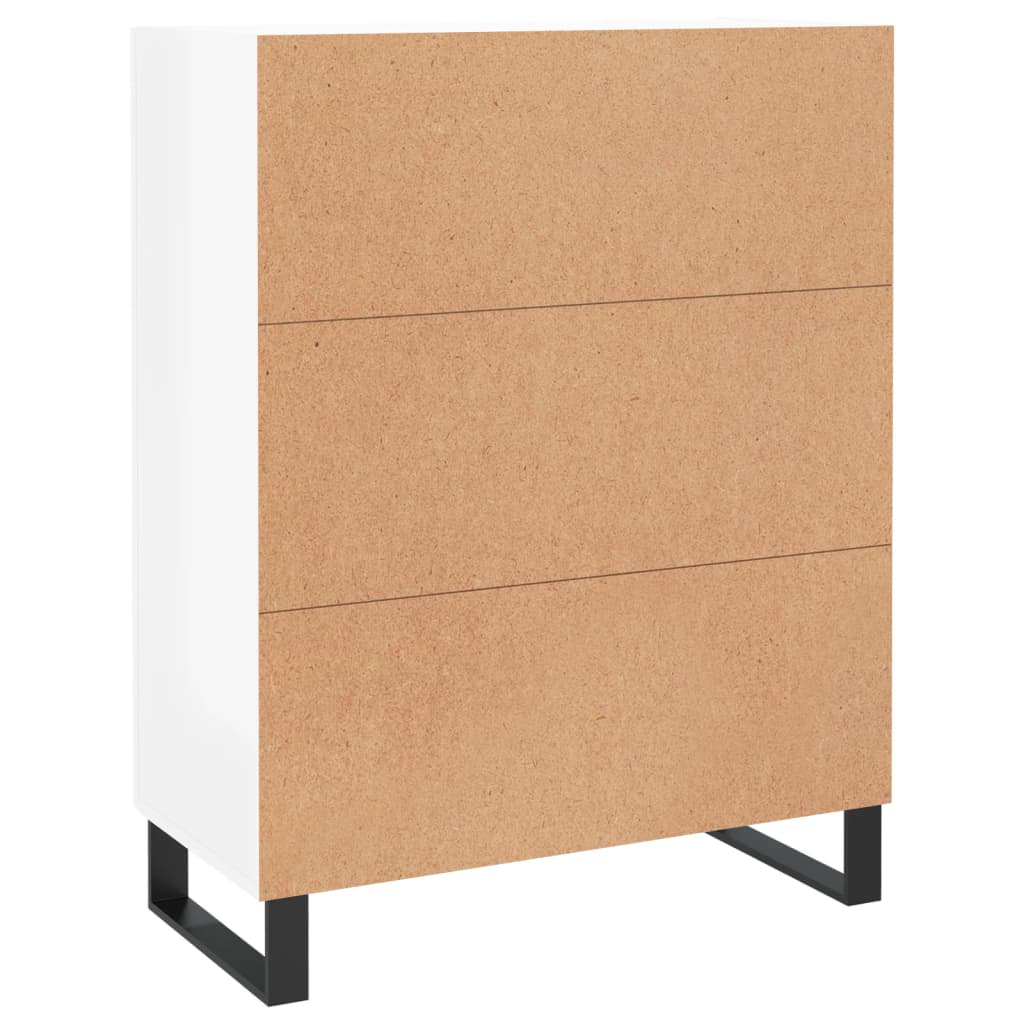 Sideboard, white, 69.5x34x90cm, engineered wood, high gloss