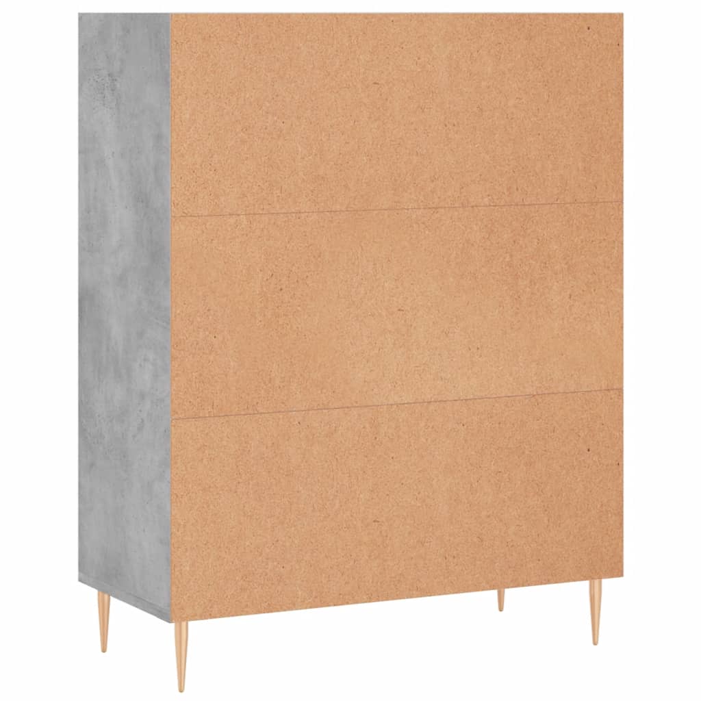 Grāmatu skapis, betona pelēks, 69,5x32,5x90 cm, inženierijas koks