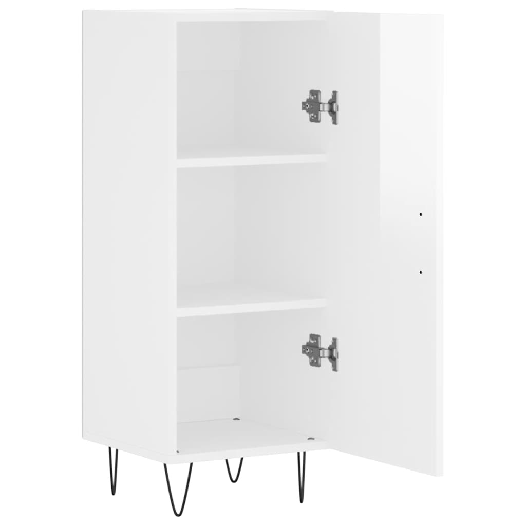 Side cabinet, white, 34.5x34x90cm, engineered wood, high gloss