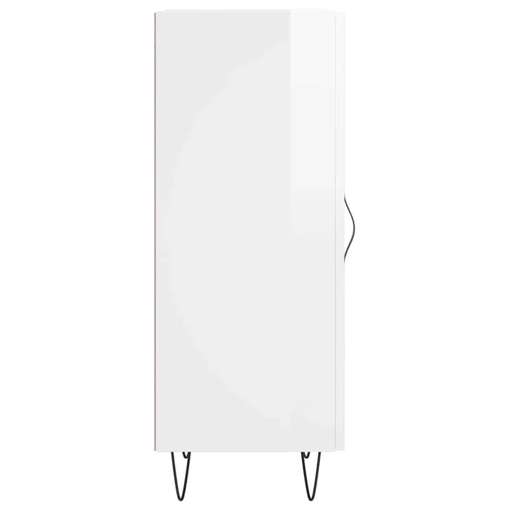 Side cabinet, white, 34.5x34x90cm, engineered wood, high gloss
