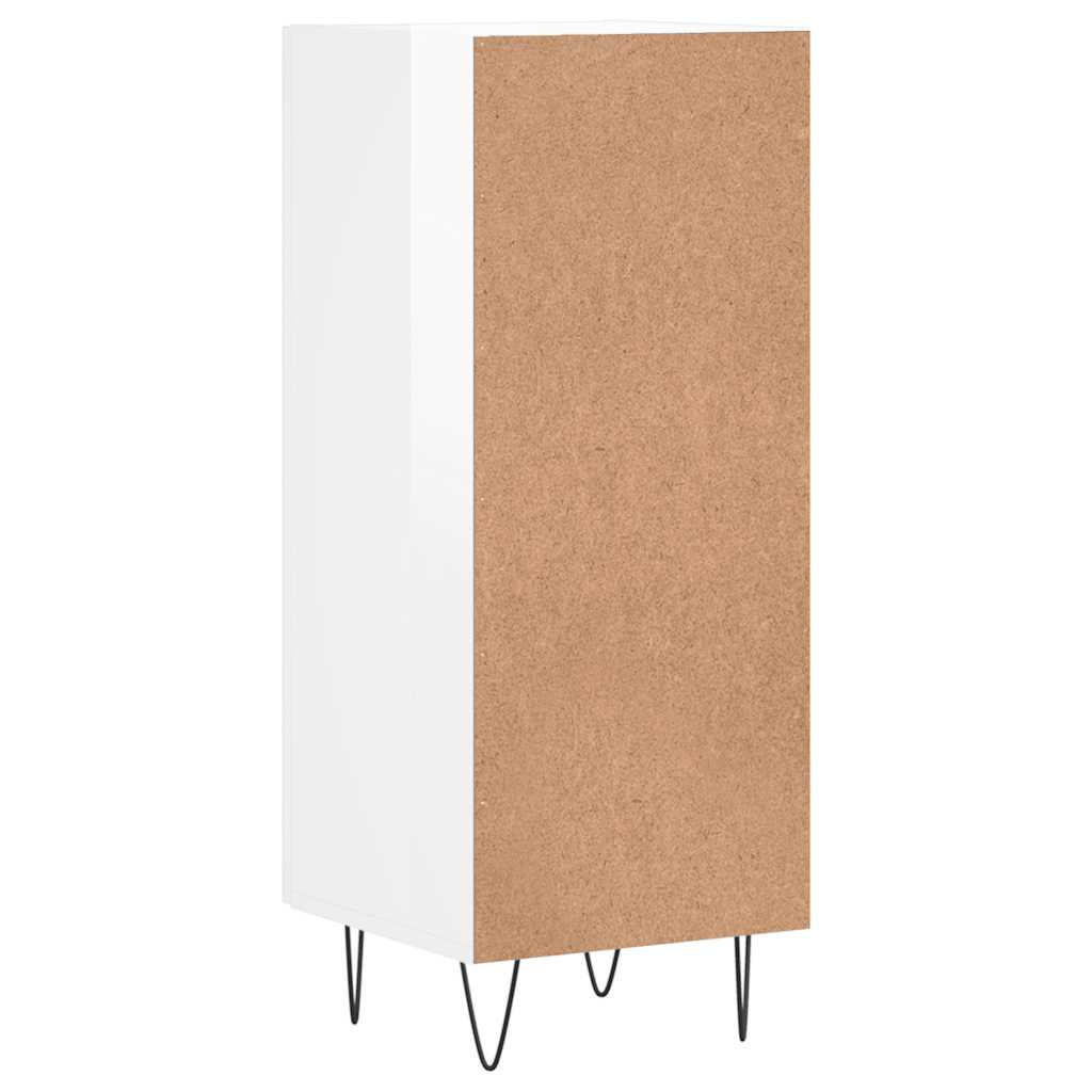 Side cabinet, white, 34.5x34x90cm, engineered wood, high gloss