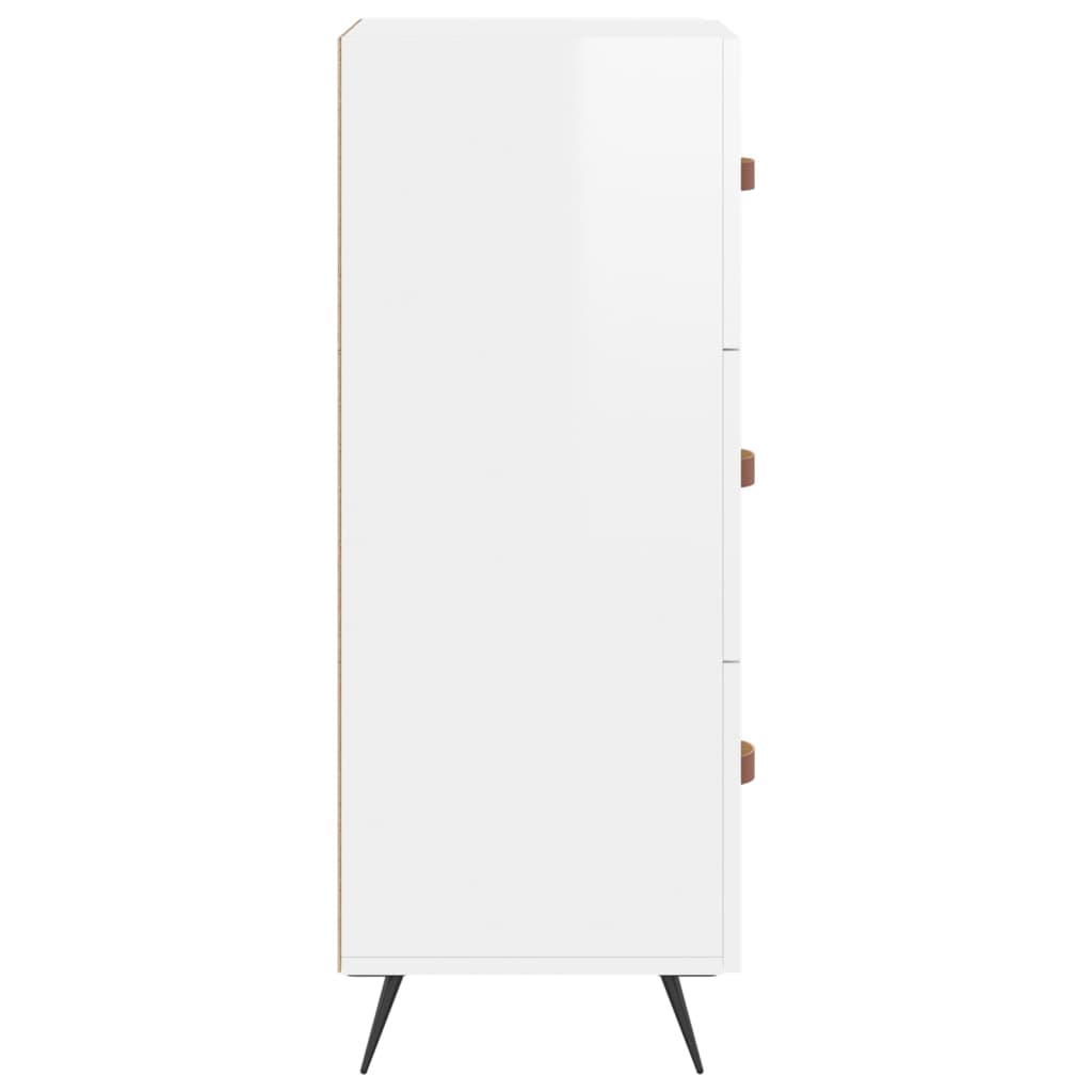 Side cabinet, white, 34.5x34x90cm, engineered wood, high gloss
