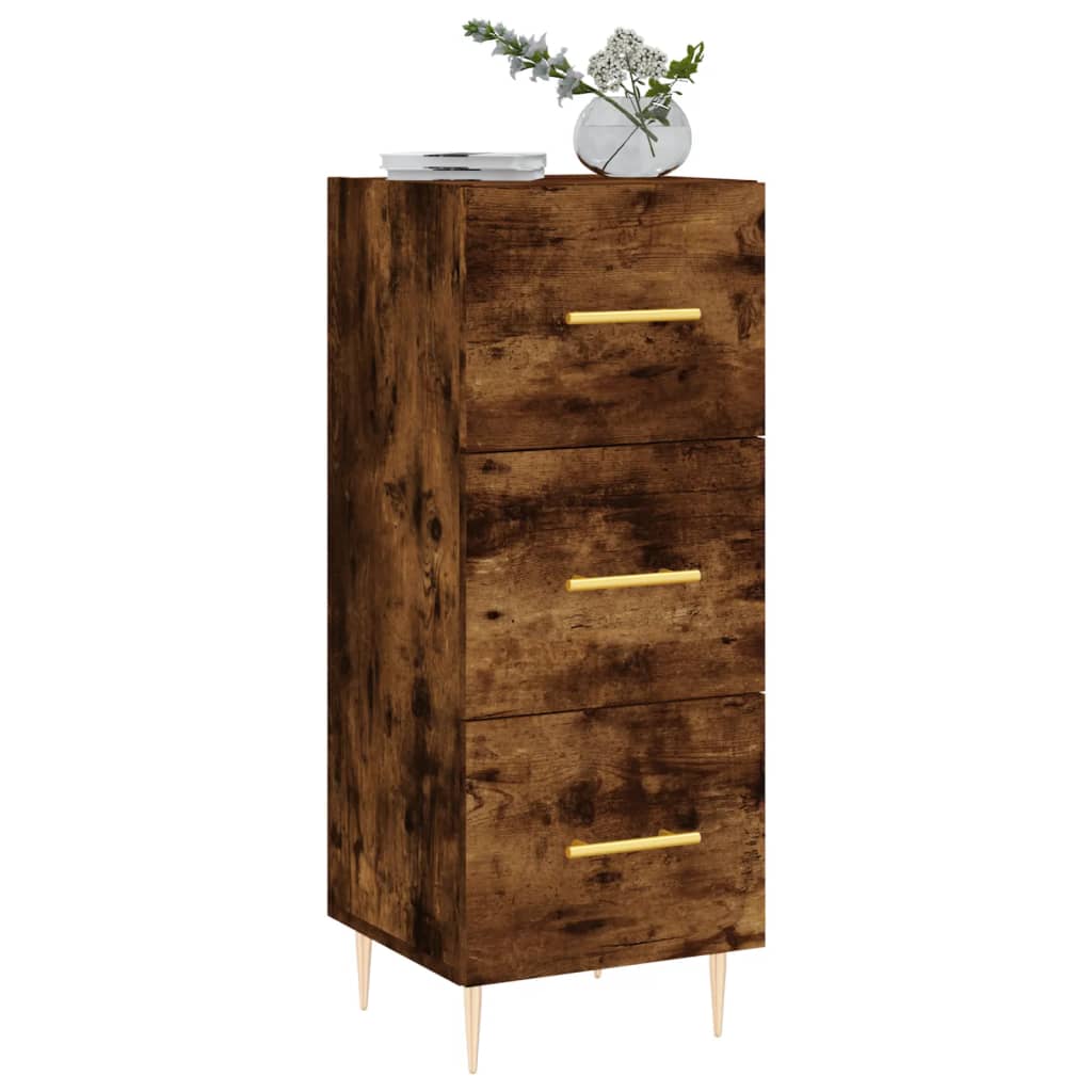 Side cabinet, smoky oak, 34.5x34x90cm, engineered wood
