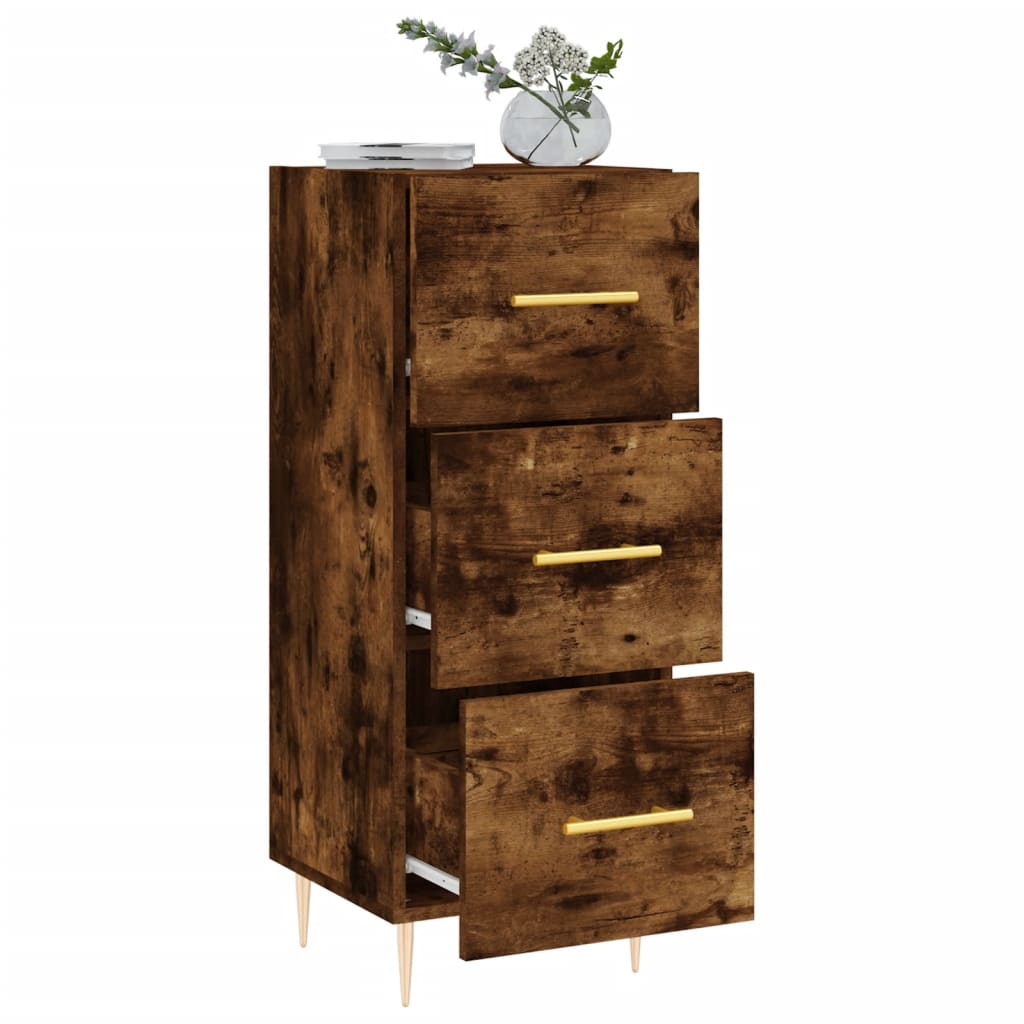 Side cabinet, smoky oak, 34.5x34x90cm, engineered wood