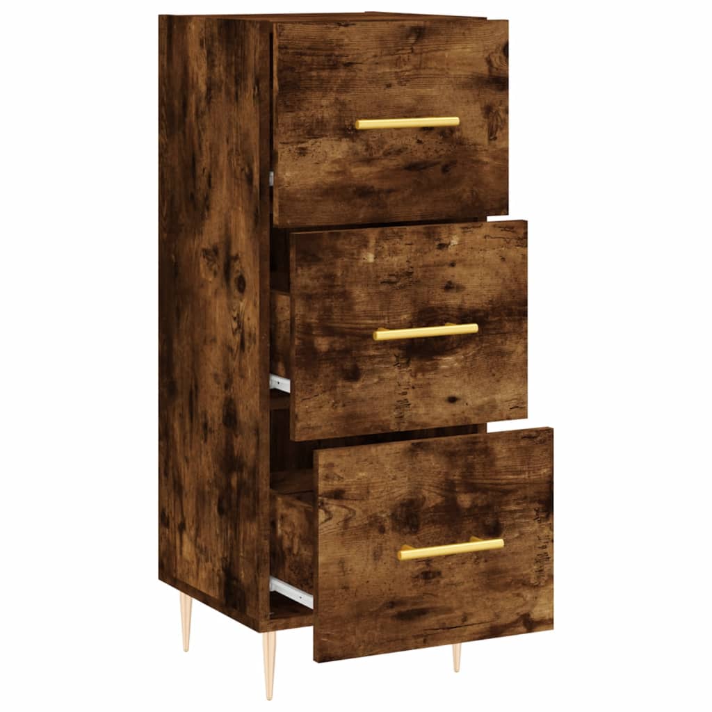 Side cabinet, smoky oak, 34.5x34x90cm, engineered wood