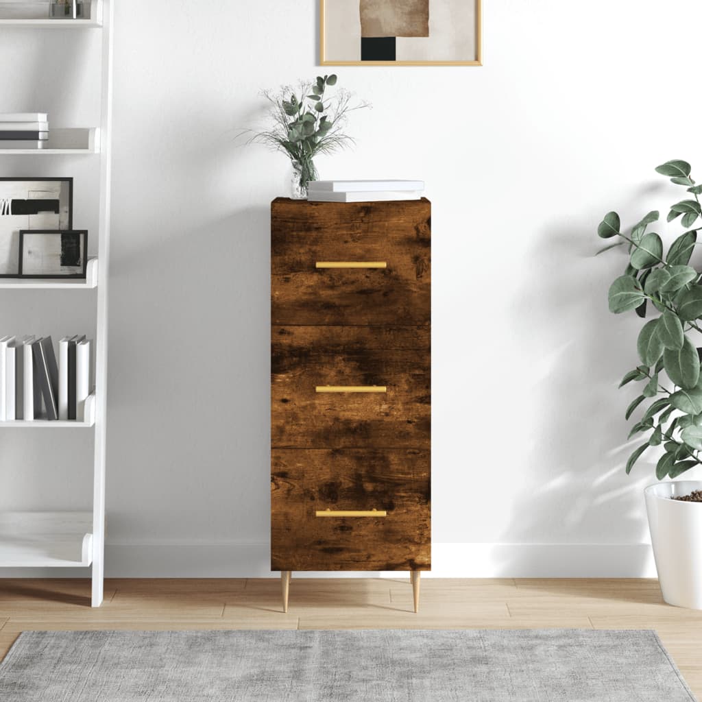 Side cabinet, smoky oak, 34.5x34x90cm, engineered wood