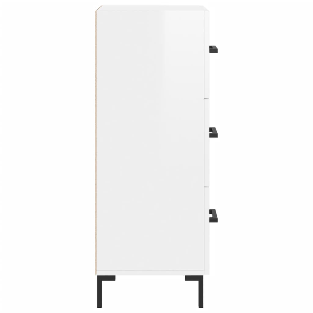 Side cabinet, white, 34.5x34x90cm, engineered wood, high gloss