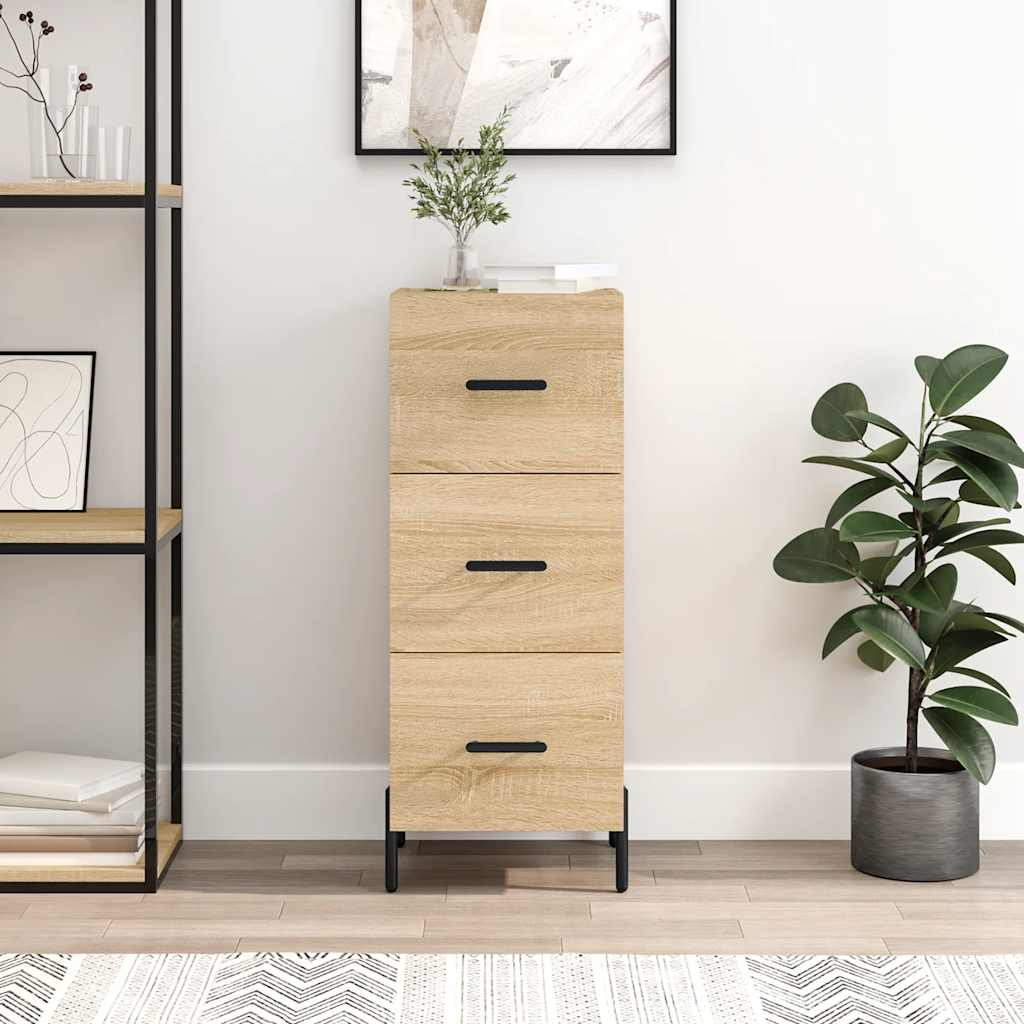 Side cabinet, oak color, 34.5x34x90cm, engineered wood