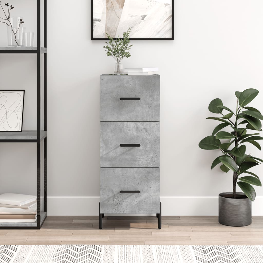 Side cabinet, concrete gray, 34.5x34x90cm, engineered wood