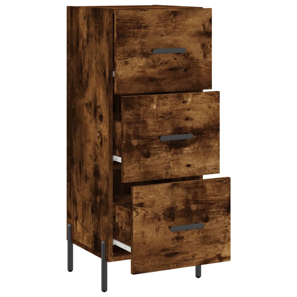 Side cabinet, smoky oak, 34.5x34x90cm, engineered wood