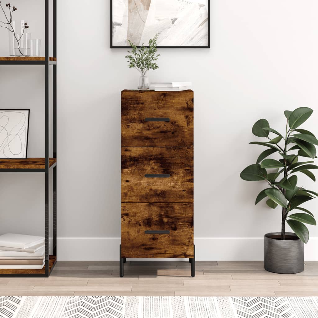 Side cabinet, smoky oak, 34.5x34x90cm, engineered wood