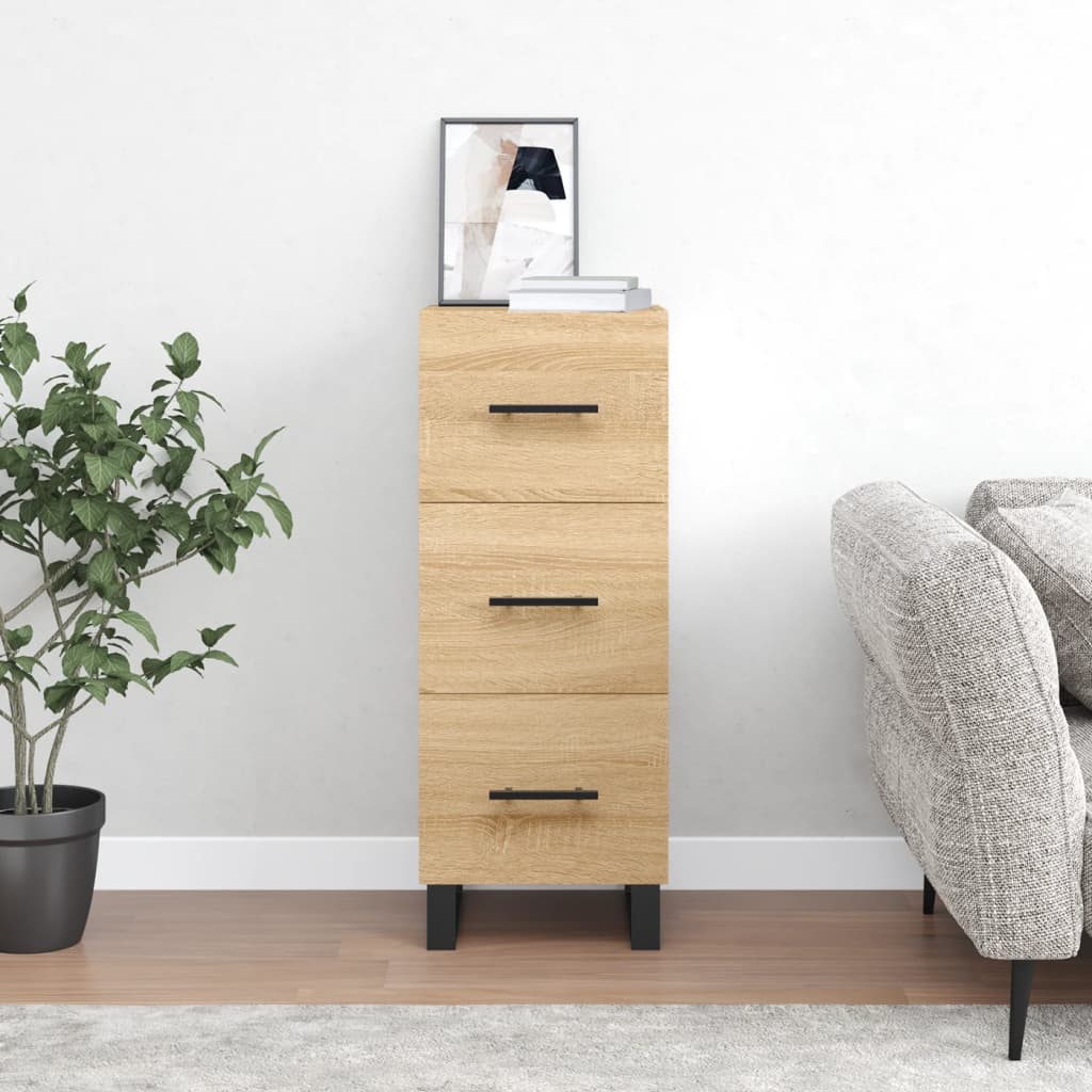 Side cabinet, oak color, 34.5x34x90cm, engineered wood
