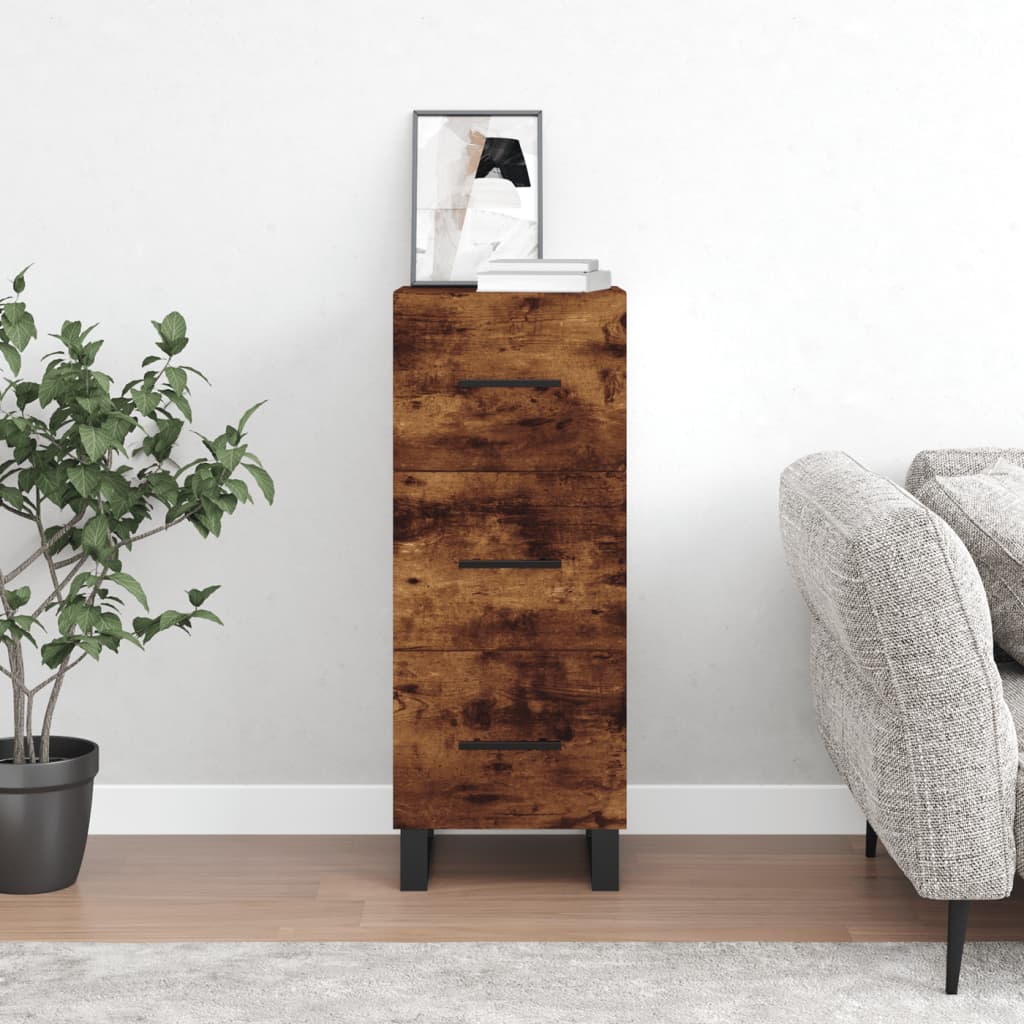 Side cabinet, smoky oak, 34.5x34x90cm, engineered wood