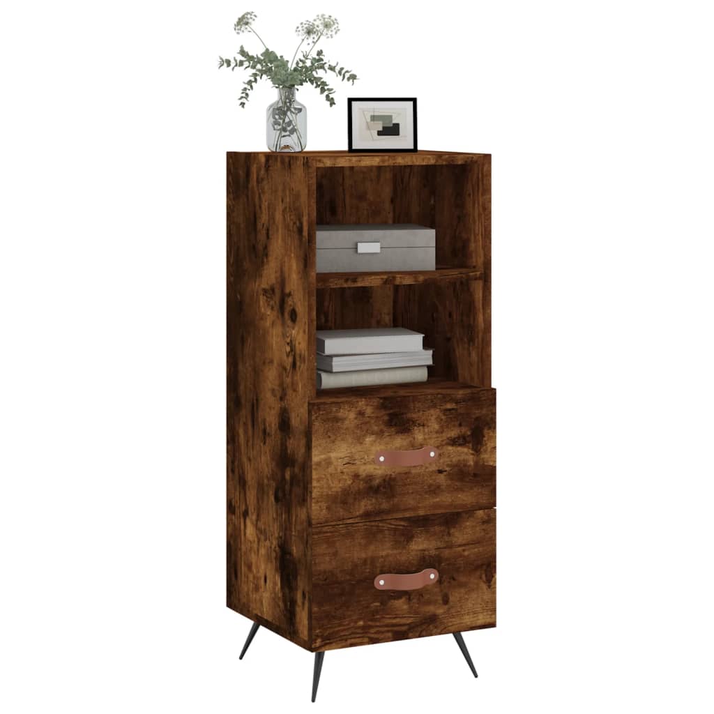Side cabinet, smoky oak, 34.5x34x90cm, engineered wood