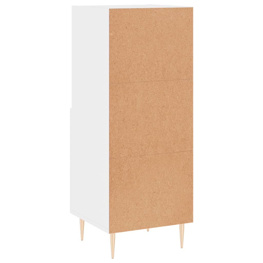 Side cabinet, white, 34.5x34x90cm, engineered wood, high gloss
