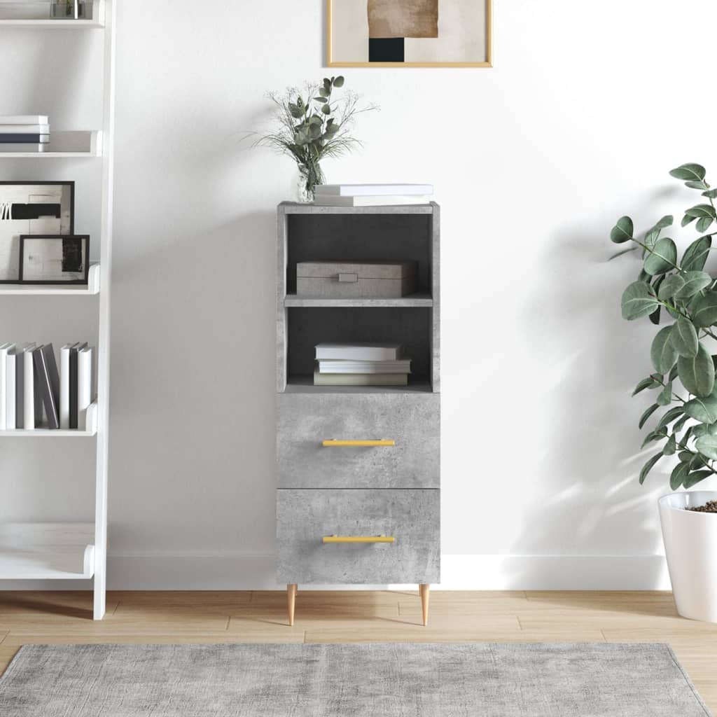 Sideboard, concrete gray, 34.5x34x90cm, engineered wood