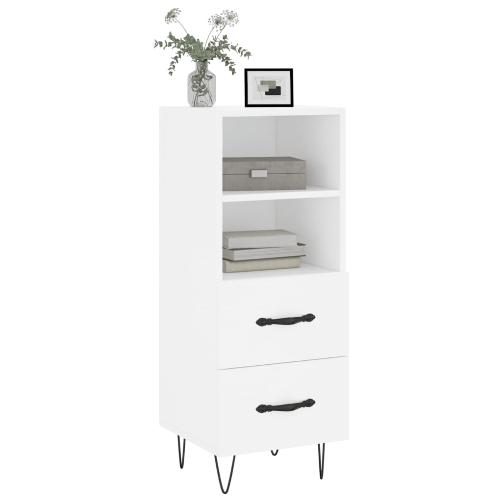 Side cabinet, white, 34.5x34x90cm, engineered wood