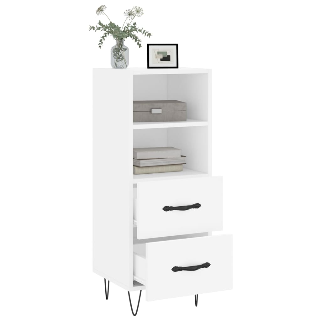 Side cabinet, white, 34.5x34x90cm, engineered wood