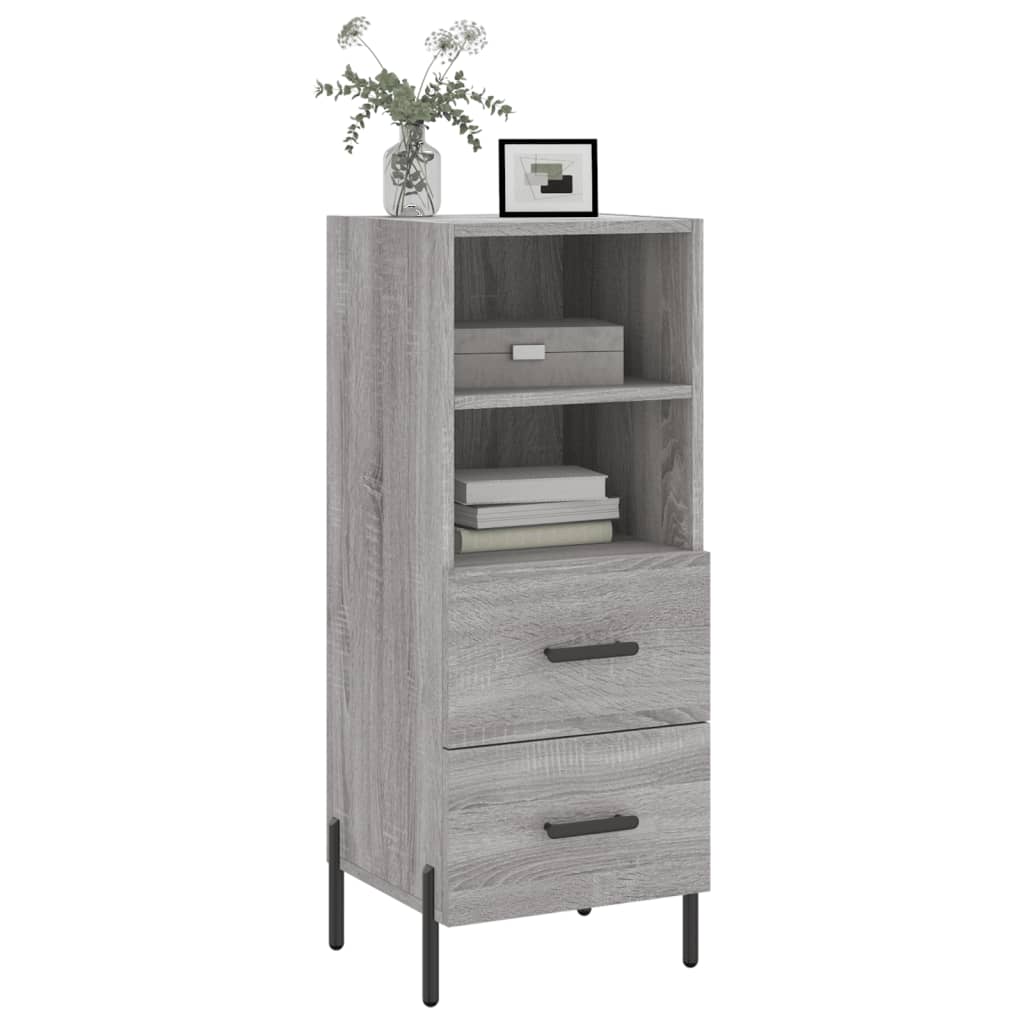 Side cabinet, grey oak, 34.5x34x90cm, engineered wood