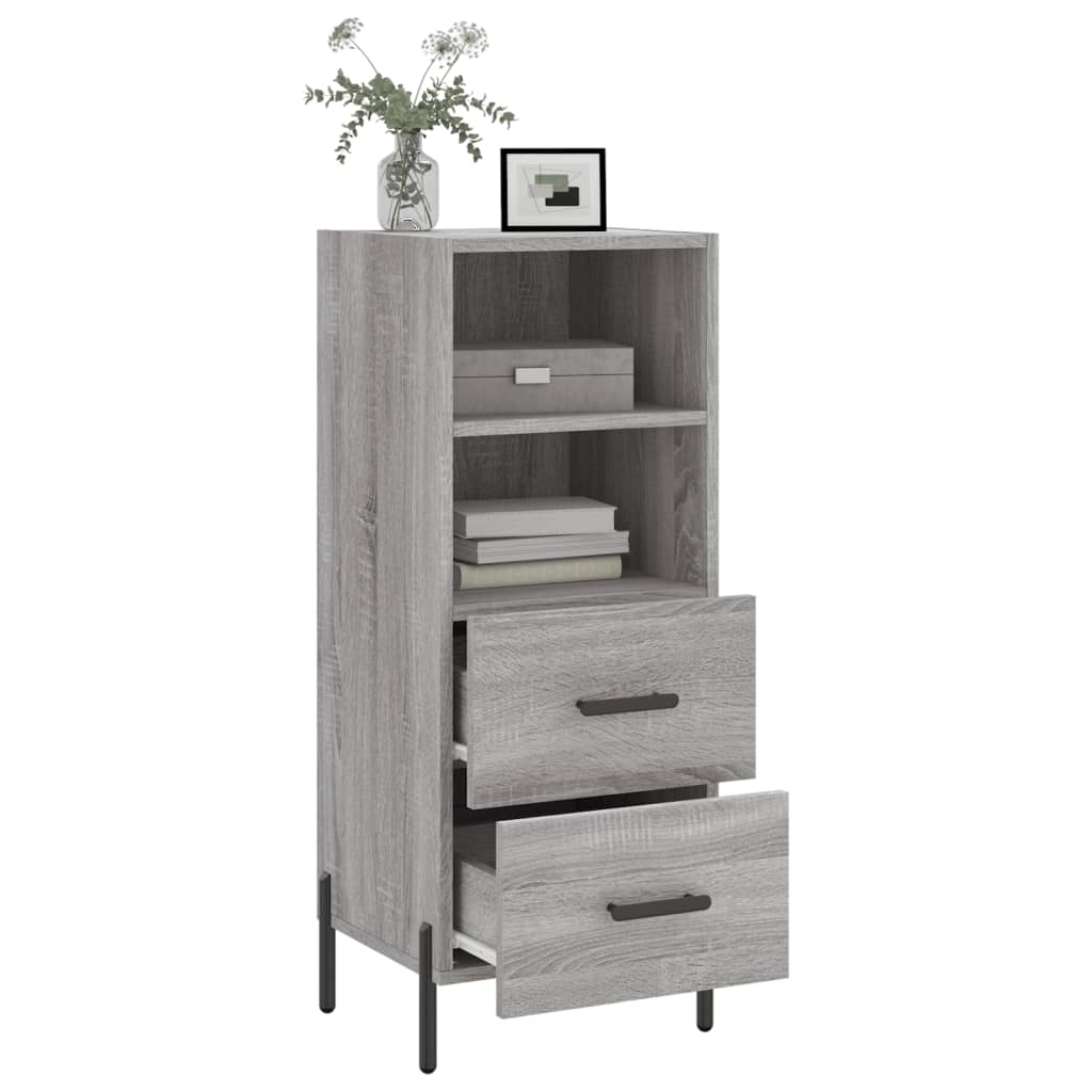 Side cabinet, grey oak, 34.5x34x90cm, engineered wood