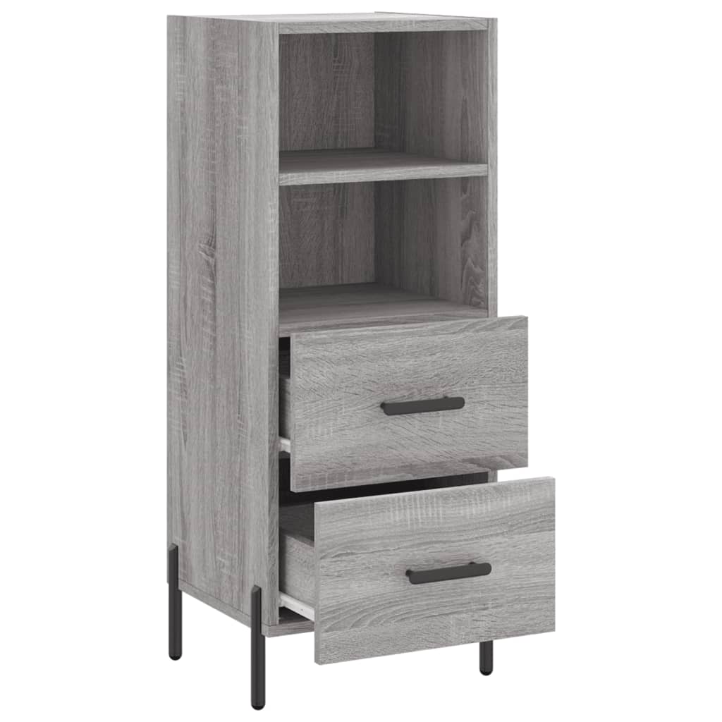 Side cabinet, grey oak, 34.5x34x90cm, engineered wood