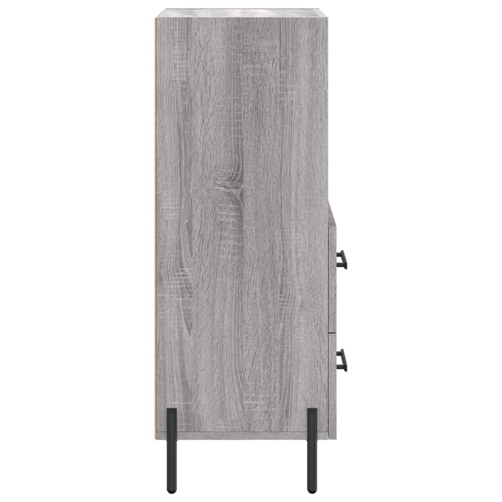 Side cabinet, grey oak, 34.5x34x90cm, engineered wood
