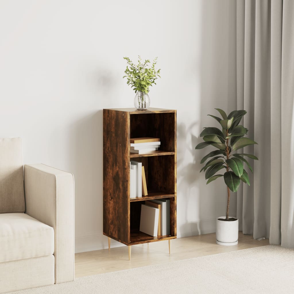 Side cabinet, smoked oak, 34.5x32.5x90cm, wood