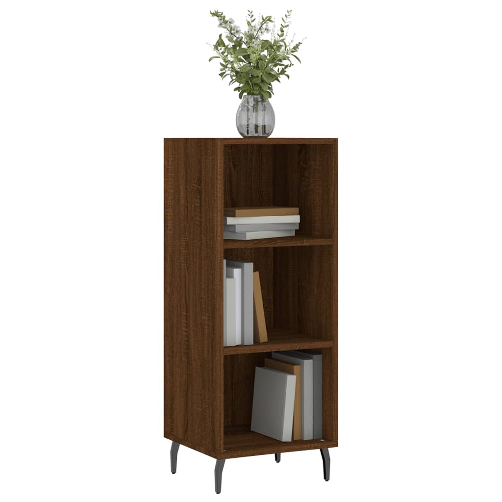 Side cabinet, brown oak, 34.5x32.5x90cm, engineered wood