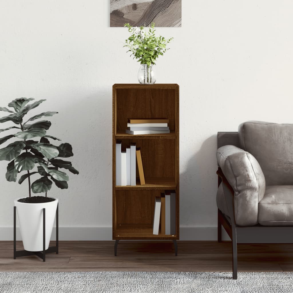 Side cabinet, brown oak, 34.5x32.5x90cm, engineered wood