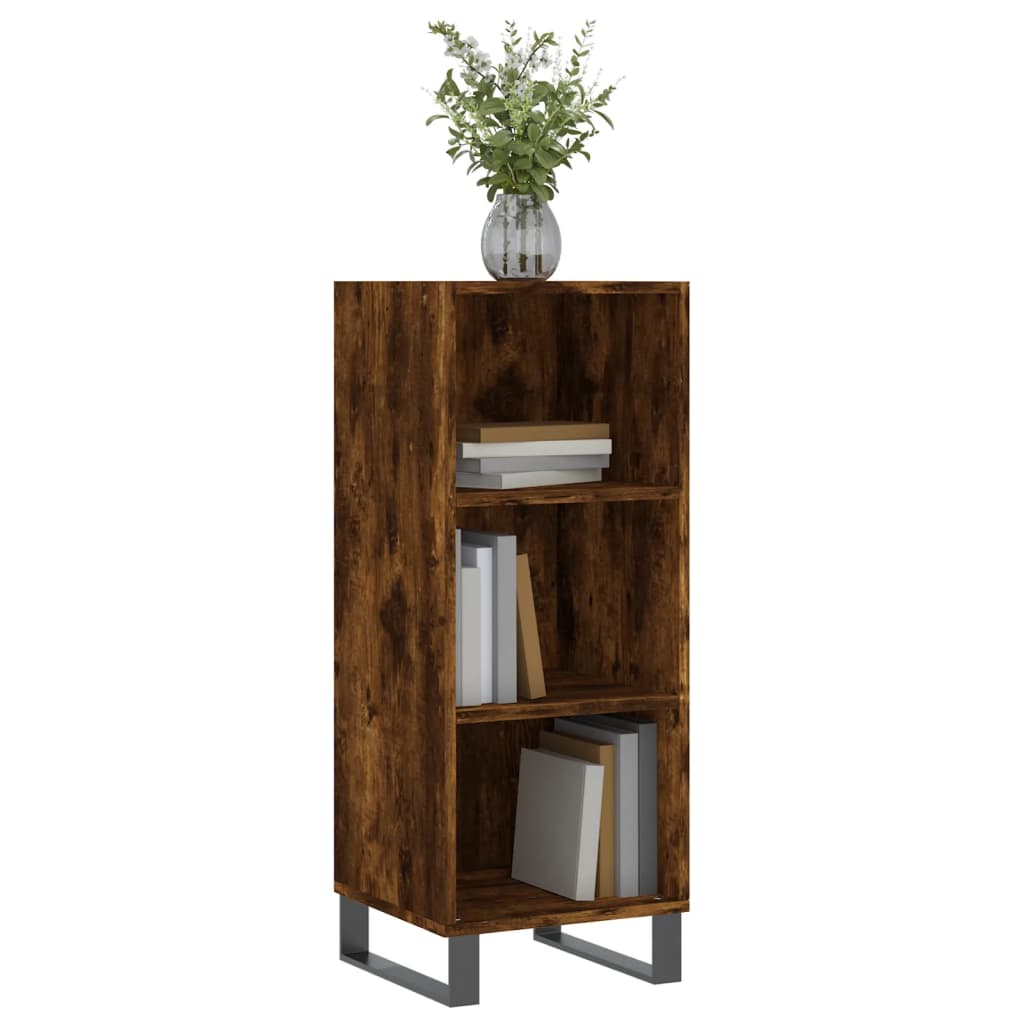 Side cabinet, smoked oak, 34.5x32.5x90cm, wood