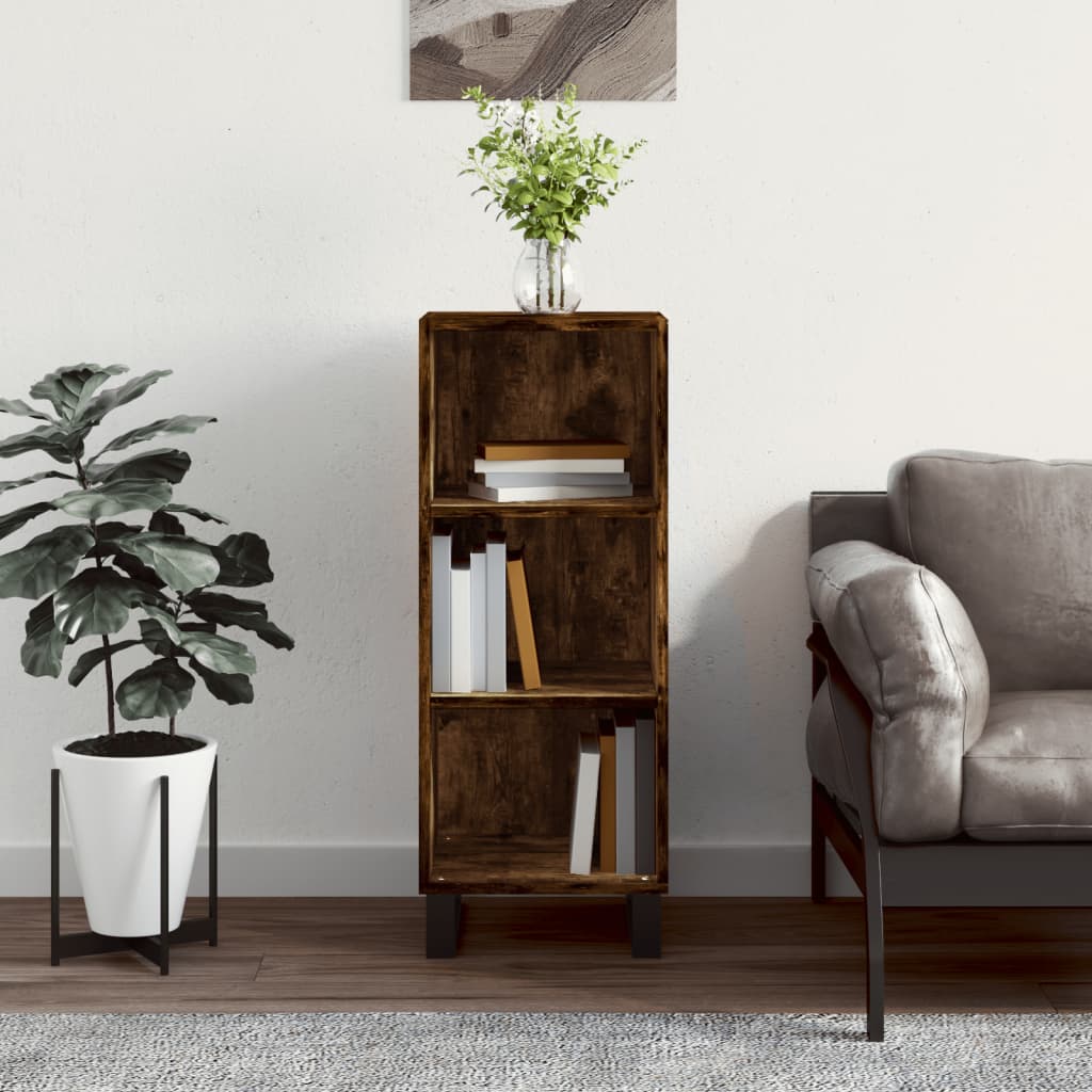 Side cabinet, smoked oak, 34.5x32.5x90cm, wood