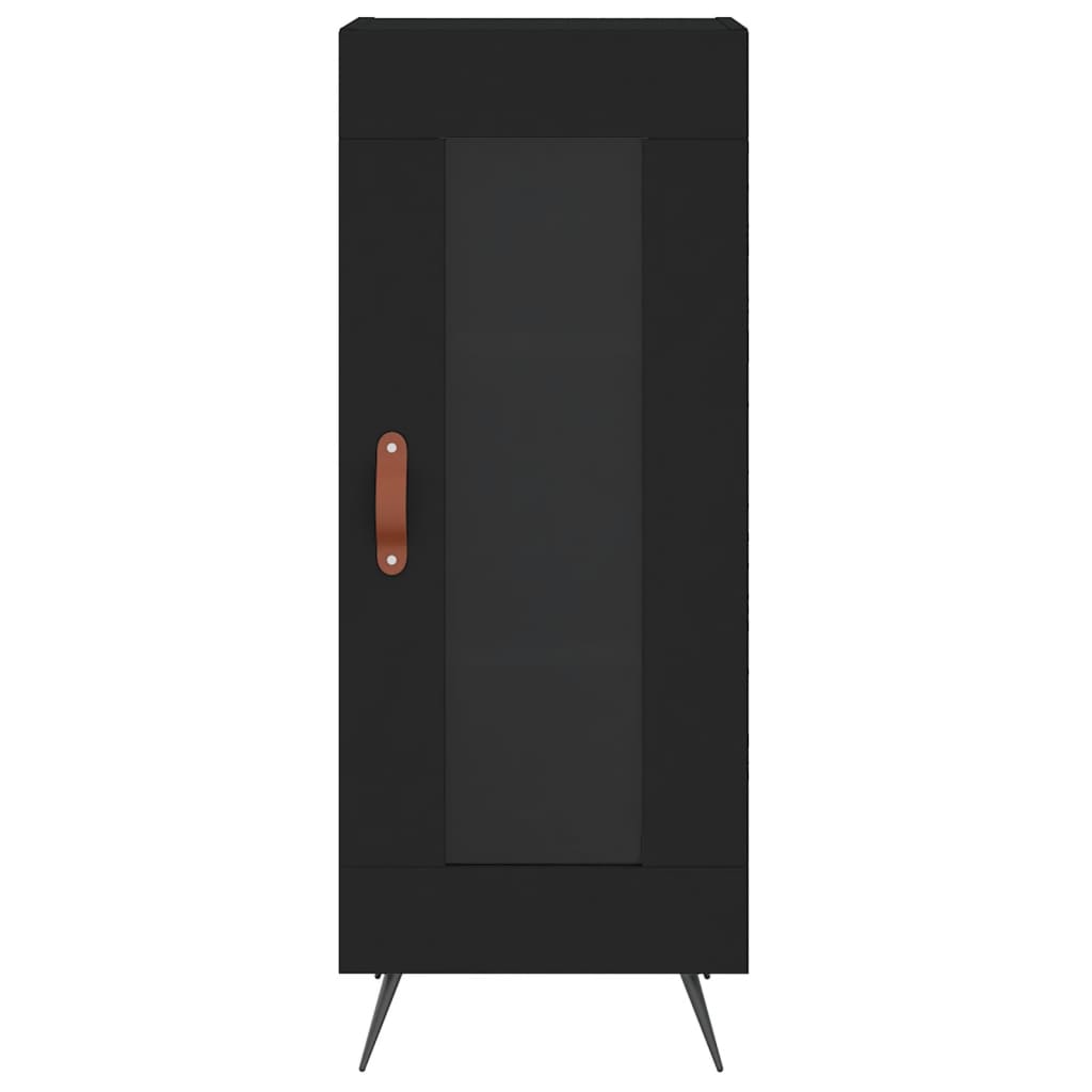 Side cabinet, black, 34.5x34x90cm, engineered wood