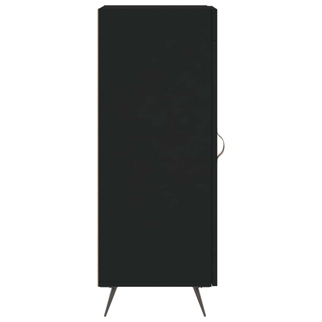 Side cabinet, black, 34.5x34x90cm, engineered wood