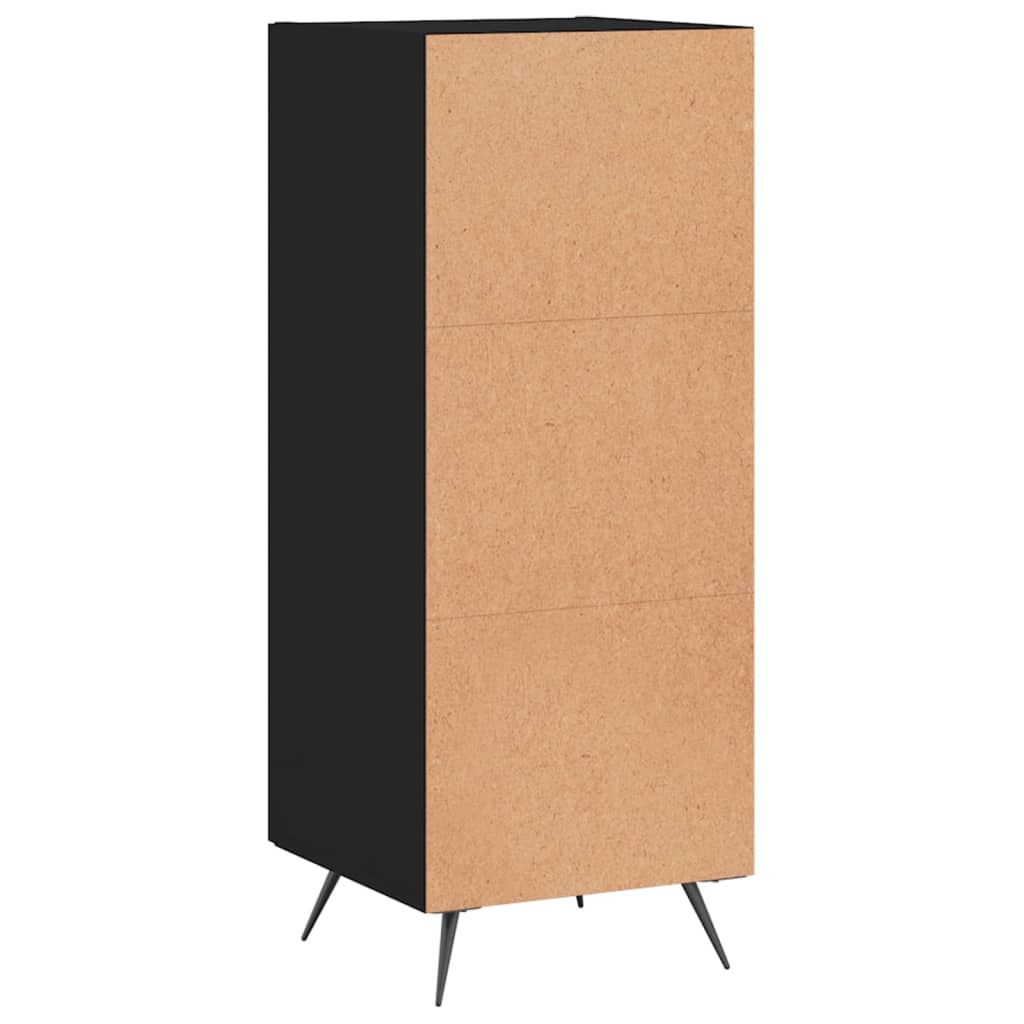 Side cabinet, black, 34.5x34x90cm, engineered wood