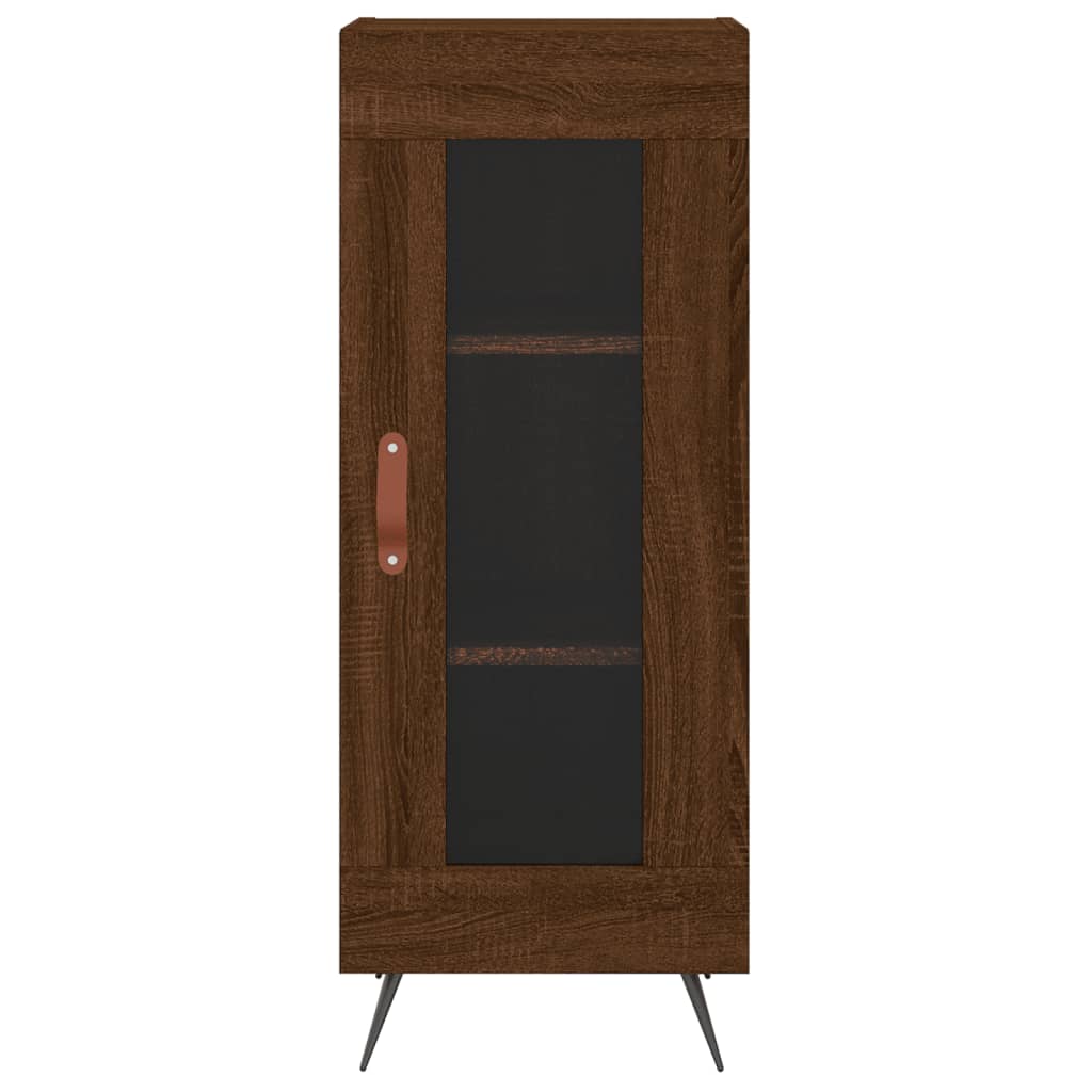 Side cabinet, brown oak, 34.5x34x90cm, engineered wood
