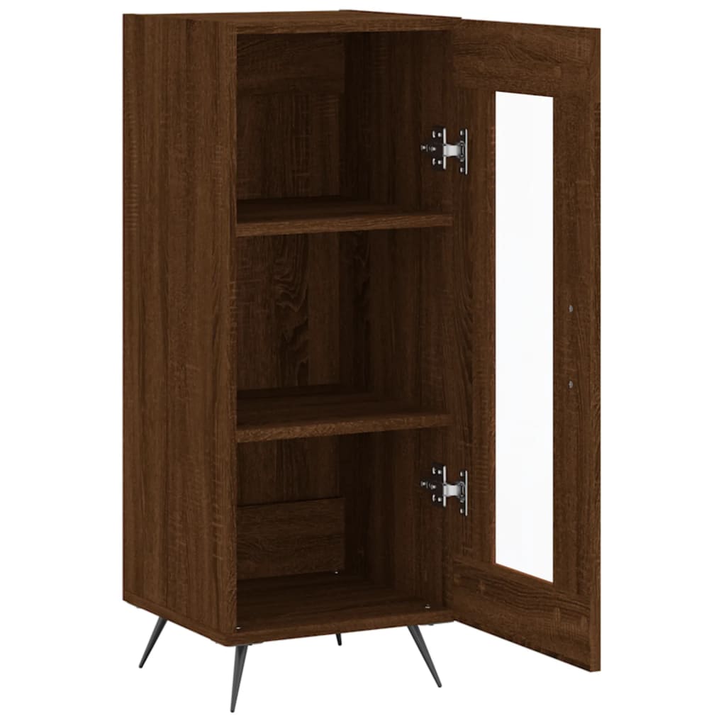 Side cabinet, brown oak, 34.5x34x90cm, engineered wood