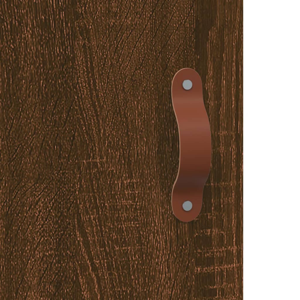 Side cabinet, brown oak, 34.5x34x90cm, engineered wood