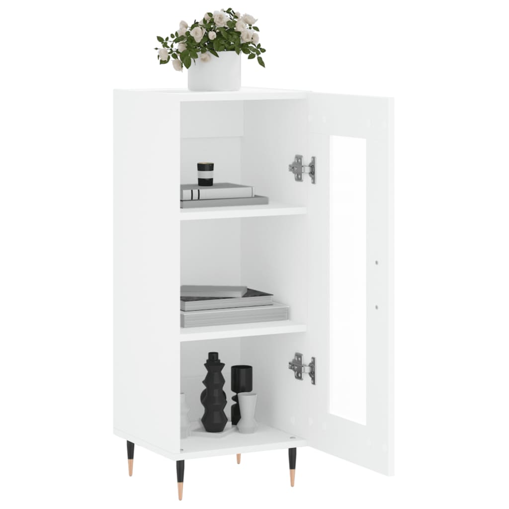 Side cabinet, white, 34.5x34x90cm, engineered wood