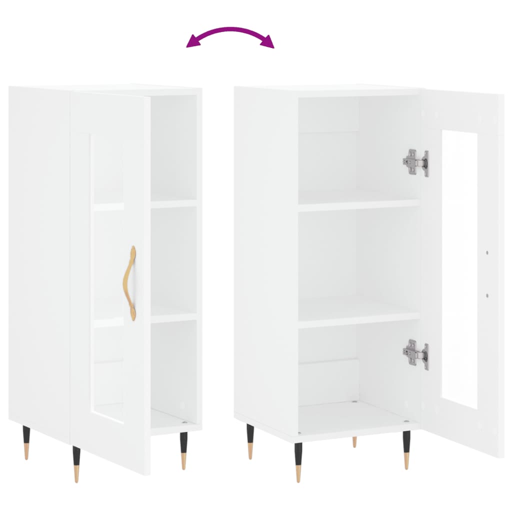 Side cabinet, white, 34.5x34x90cm, engineered wood