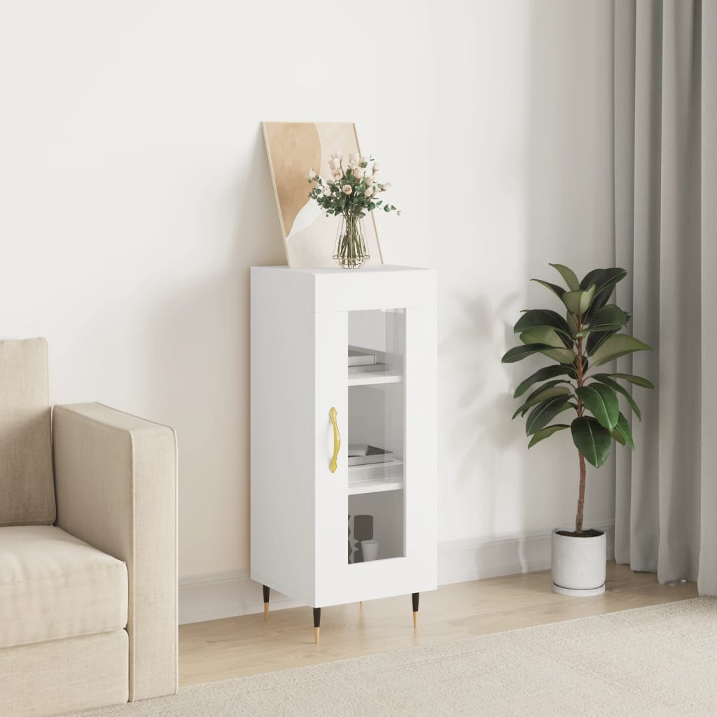 Side cabinet, white, 34.5x34x90cm, engineered wood