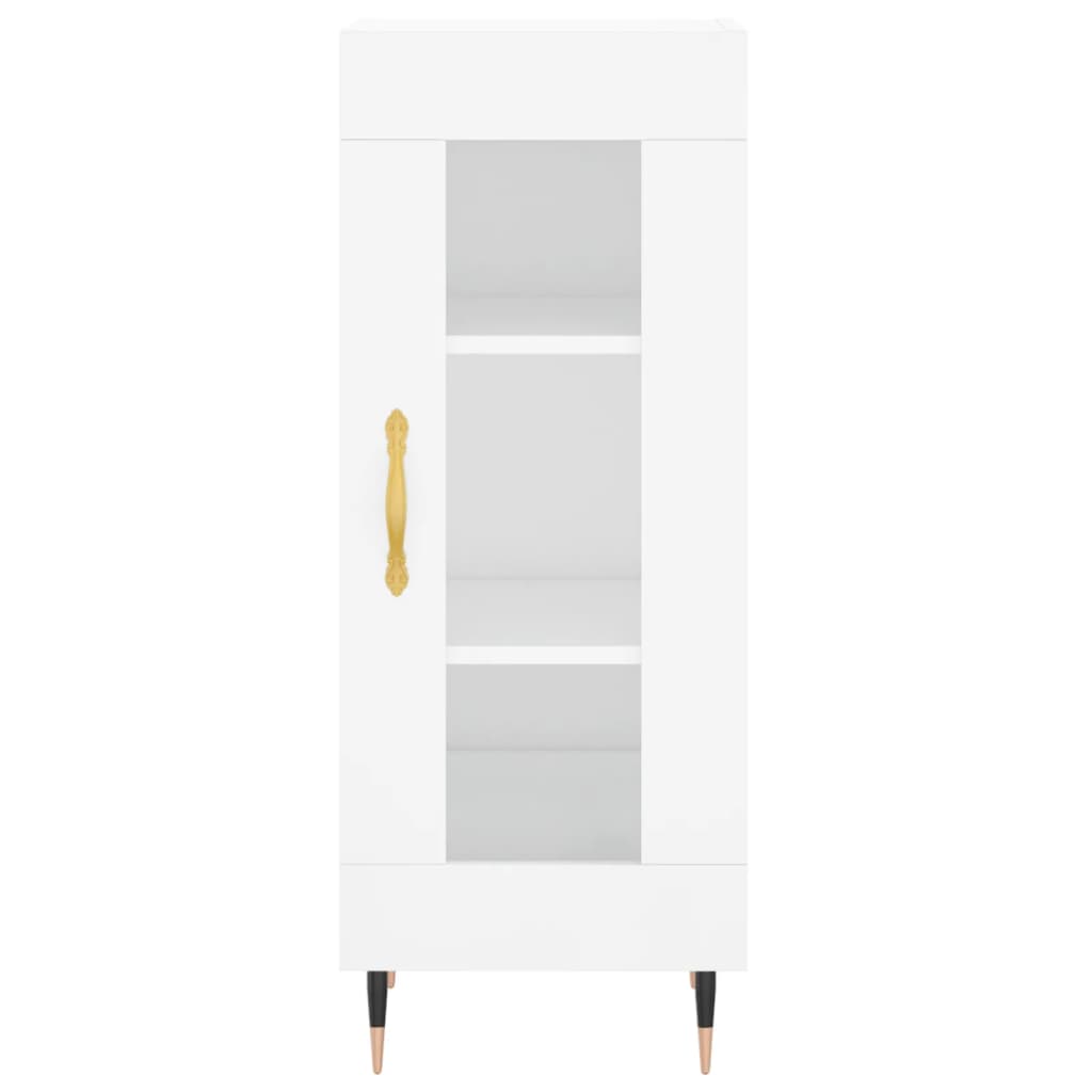 Side cabinet, white, 34.5x34x90cm, engineered wood, high gloss