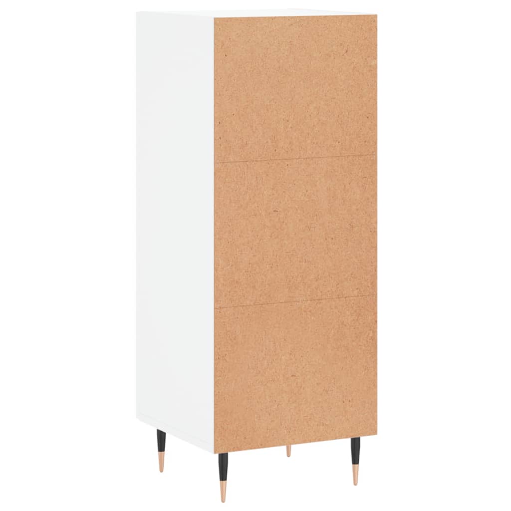 Side cabinet, white, 34.5x34x90cm, engineered wood, high gloss