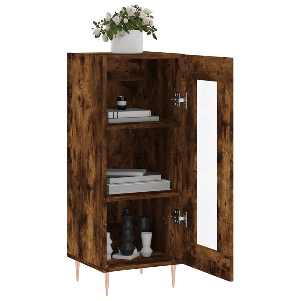 Side cabinet, smoked oak, 34.5x34x90cm, engineered wood