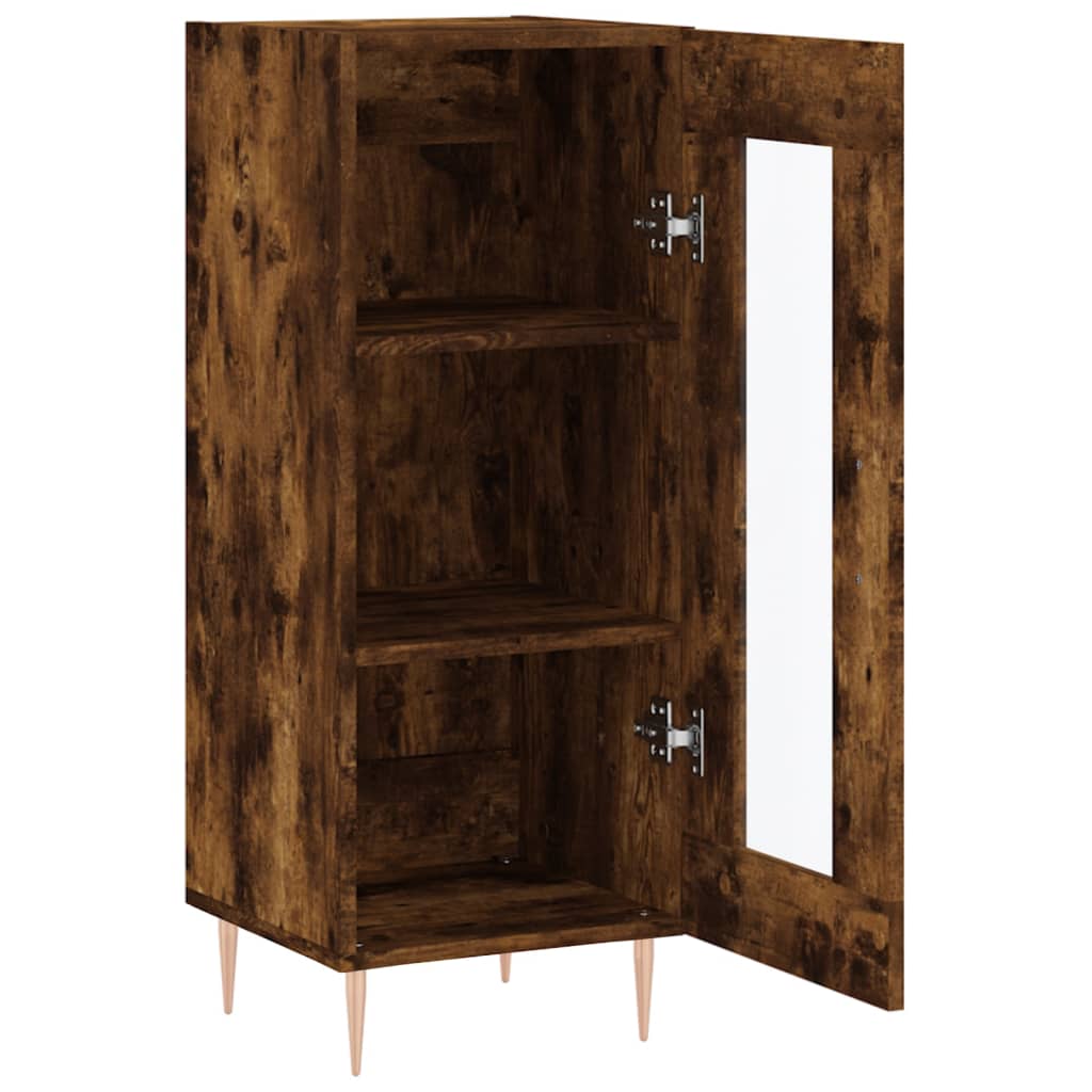Side cabinet, smoked oak, 34.5x34x90cm, engineered wood