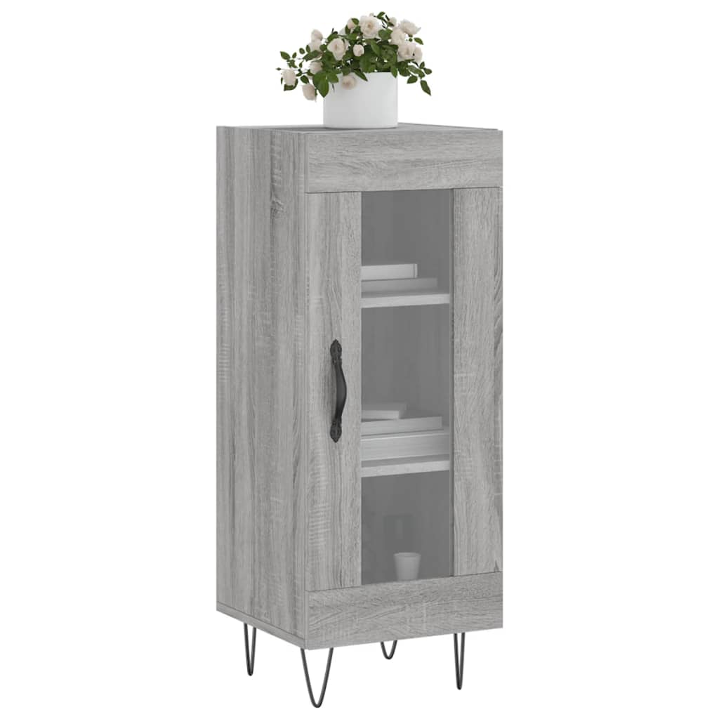 Side cabinet, grey oak, 34.5x34x90cm, engineered wood