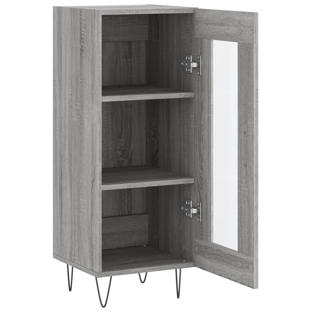 Side cabinet, grey oak, 34.5x34x90cm, engineered wood