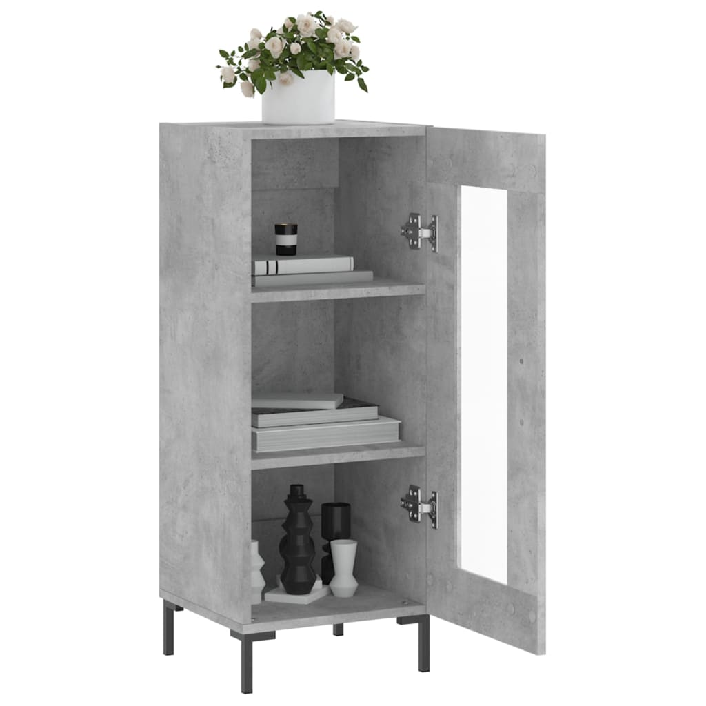 Side cabinet, concrete gray, 34.5x34x90cm, engineered wood
