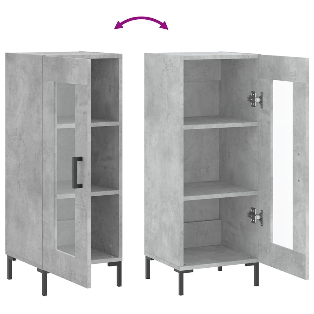 Side cabinet, concrete gray, 34.5x34x90cm, engineered wood