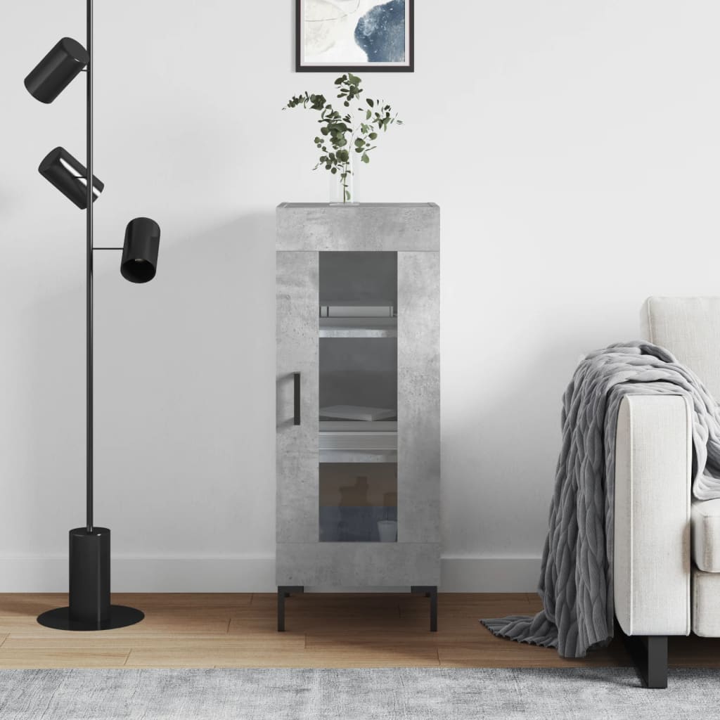 Side cabinet, concrete gray, 34.5x34x90cm, engineered wood