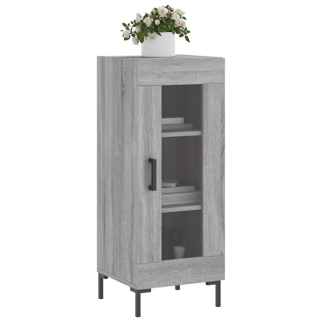 Side cabinet, grey oak, 34.5x34x90cm, engineered wood